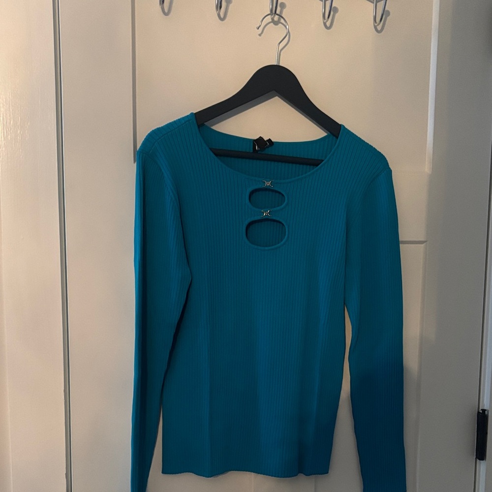 INC International Concepts Turquoise Long Sleeve Top